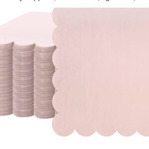 100 Pcs Scalloped Cocktail Napkins